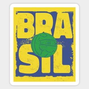 Vintage Brasil Futbol // Retro Brazil Soccer Magnet